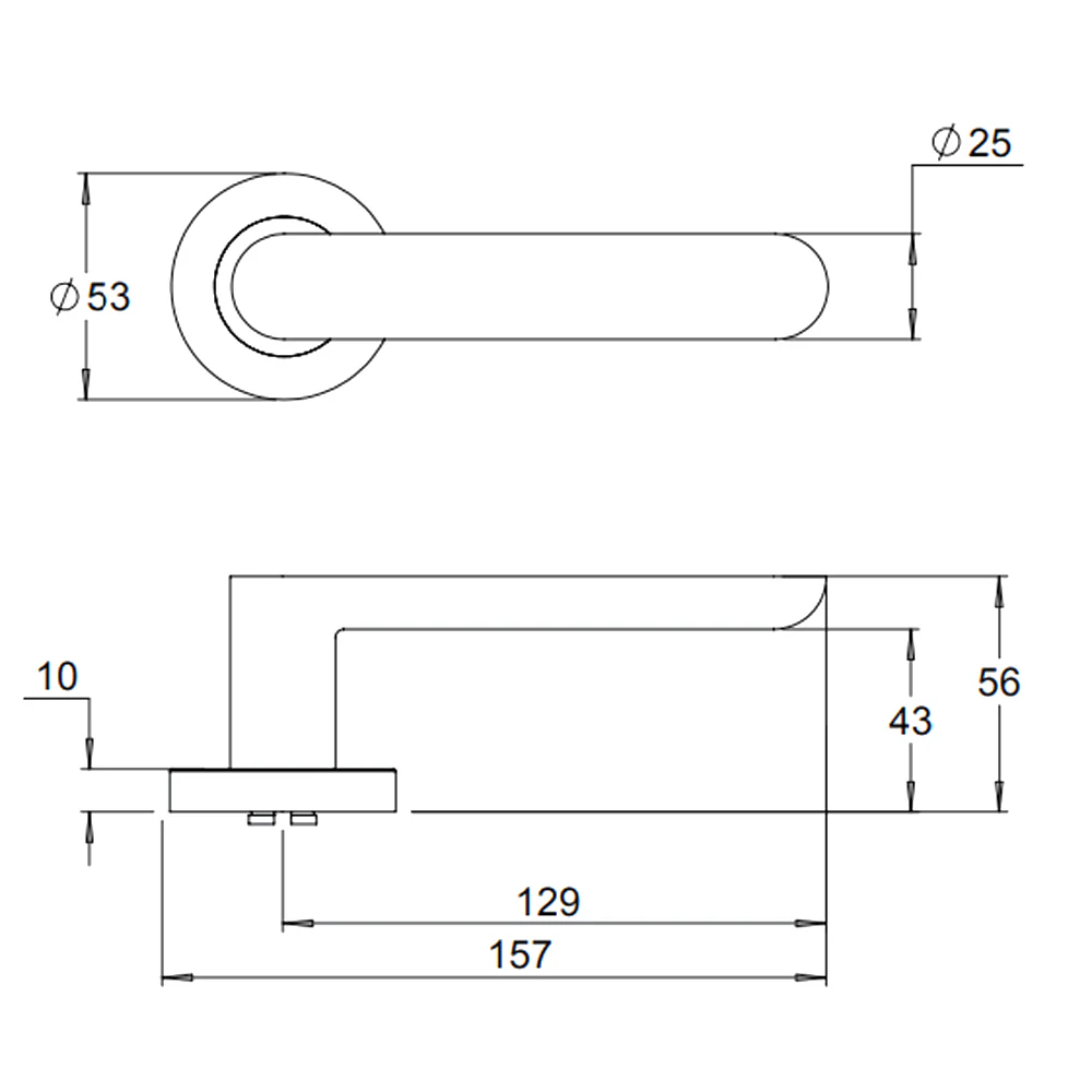 Dormakaba 8300/17 Vision Privacy Door Lever Handle on Round Rose - Image 2