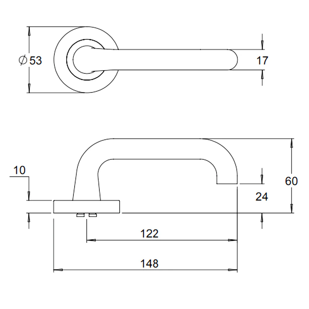 Dormakaba 8300/18 Vision Door Lever Handle on Round Rose Passage - Image 2
