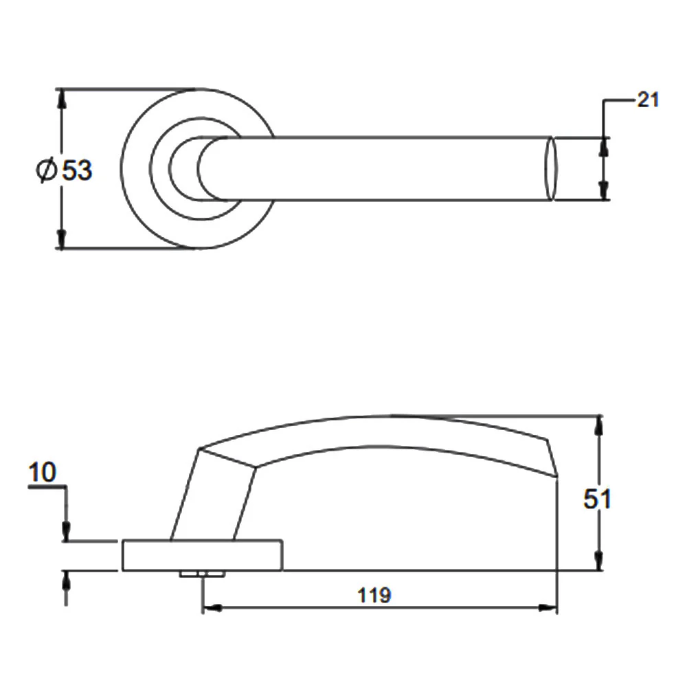 Dormakaba 8300/28 Vision Round Rose Door Handle Leverset - Image 2