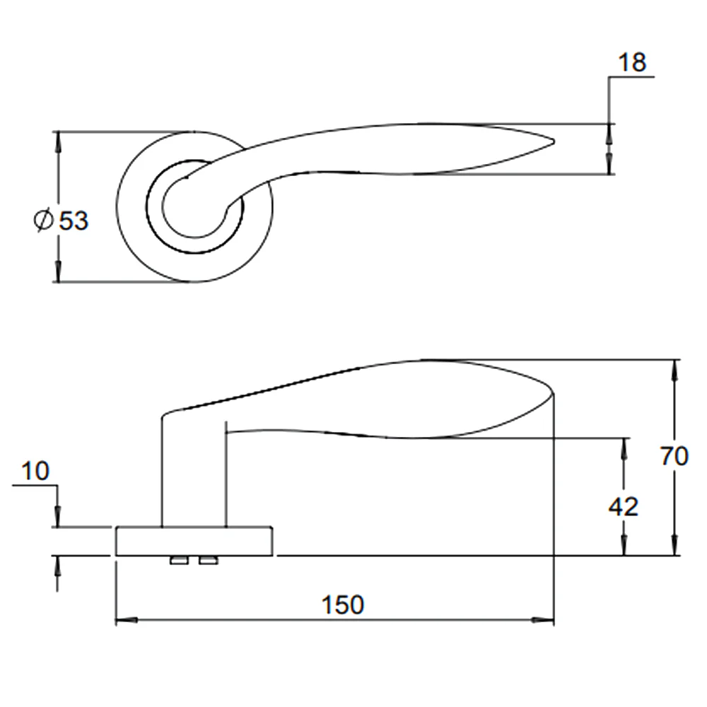 Dormakaba 8300/6 Vision Privacy Door Lever Handle - Available in Various Finishes - Image 2
