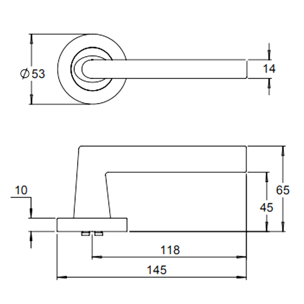 Dormakaba 8300/8PV Vision Door Lever Handle on Round Rose Privacy - Available in Various Finishes - Image 2