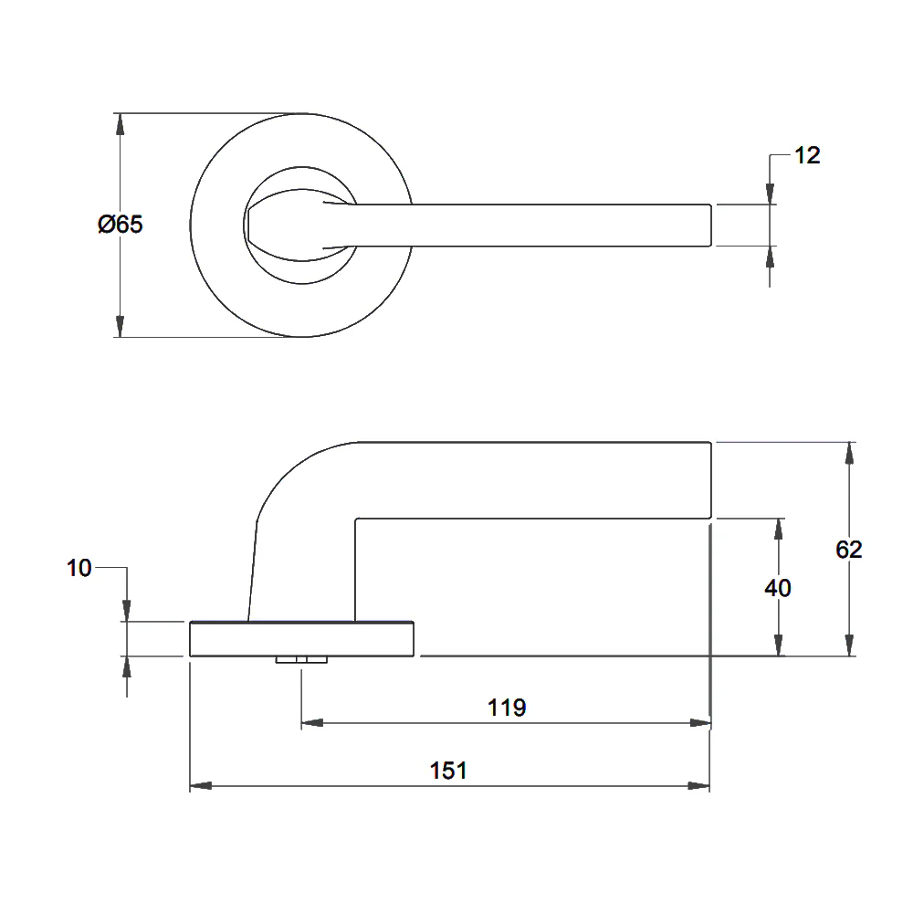 Dormakaba 8600/1 Vision Round Rose Door Handle Leverset - Image 2