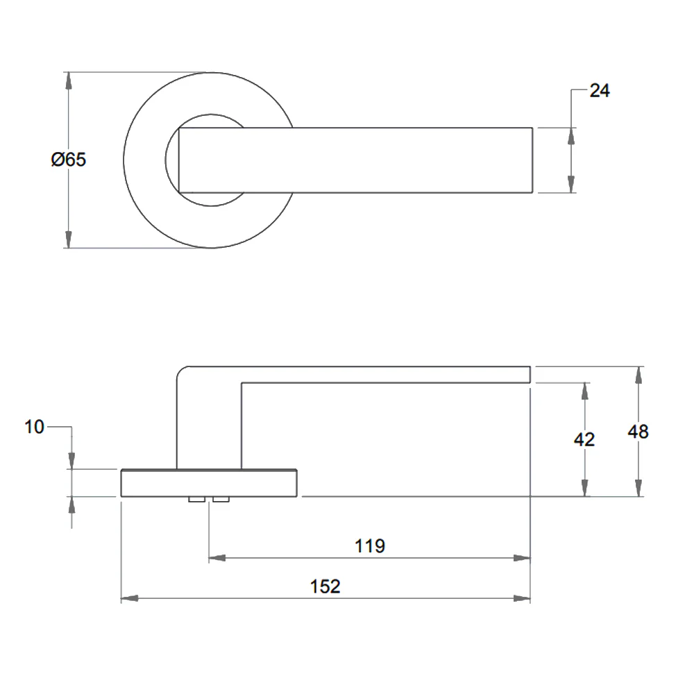 Dormakaba 8600/12 Vision Round Rose Door Handle Leverset - Image 2