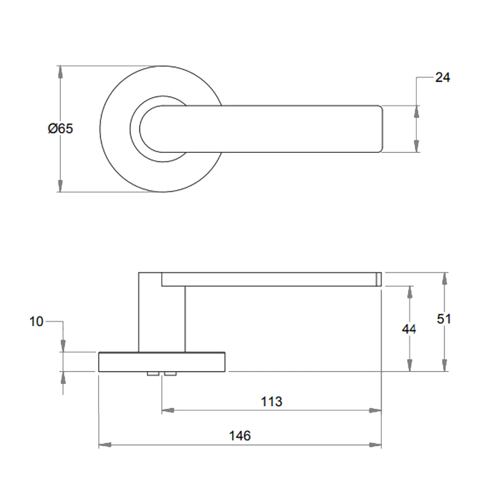 Dormakaba 8600/14 Vision Round Rose Door Handle Leverset - Available in Various Finishes & Functions - Image 2