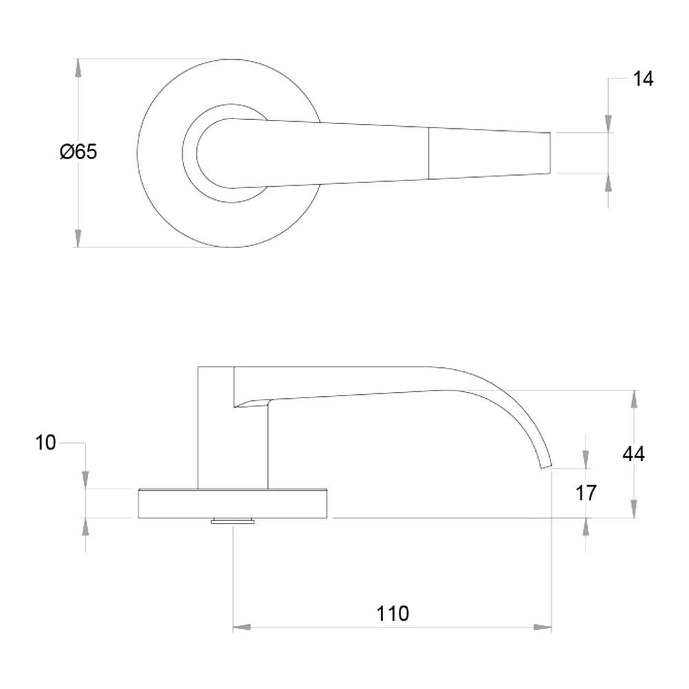 Dormakaba 8600/26 Vision Round Rose Door Handle Leverset - Image 2