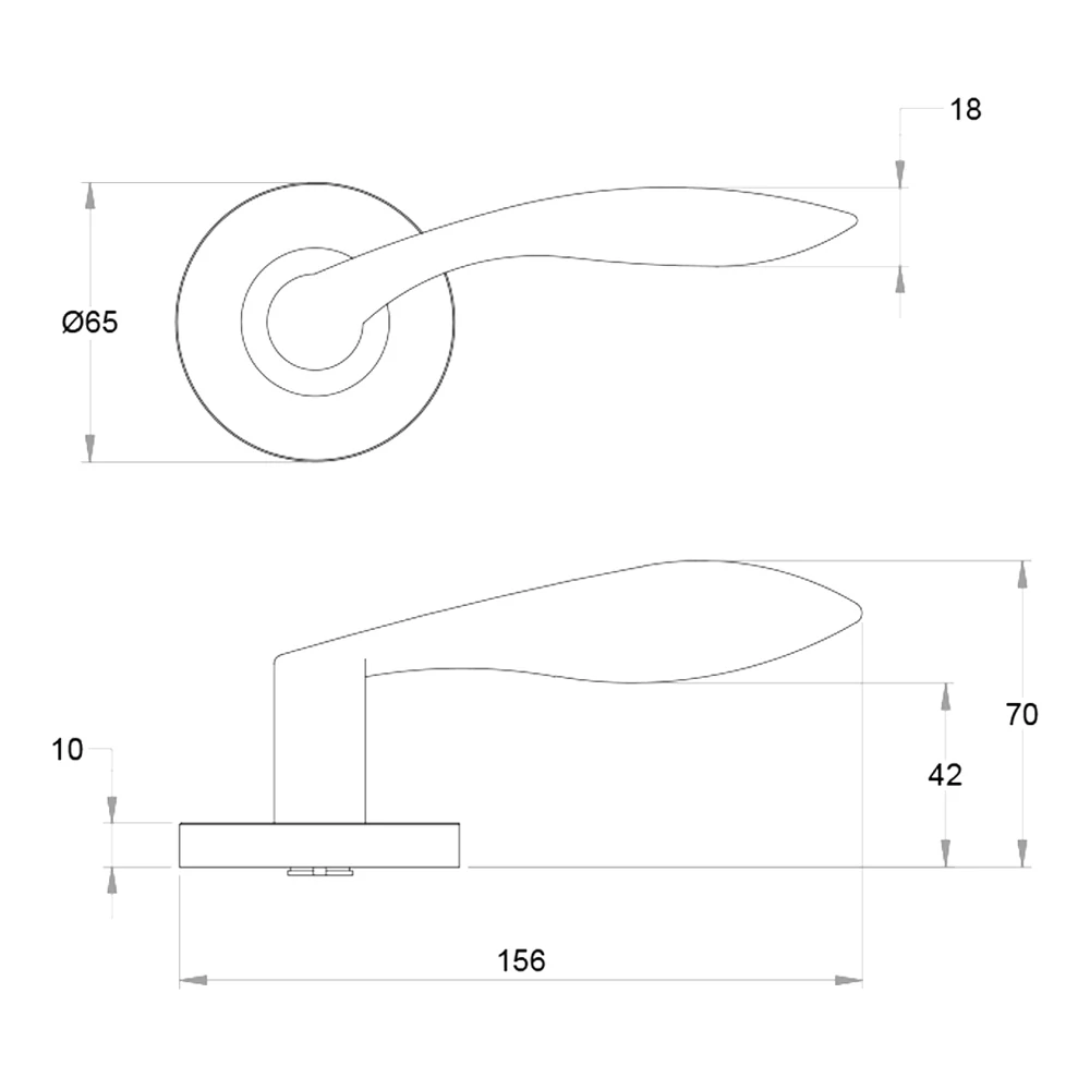 Dormakaba 8600/6 Vision Round Rose Door Handle Leverset - Image 2