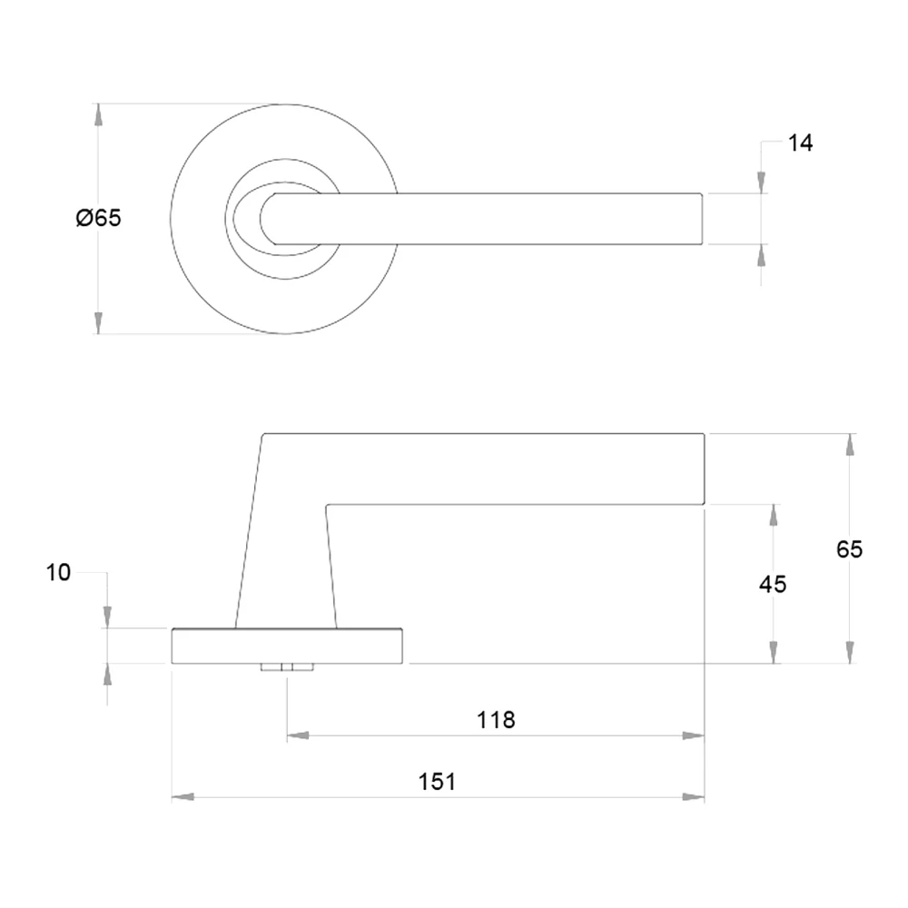 Dormakaba 8600/8 Vision Round Rose Door Handle Leverset - Image 2