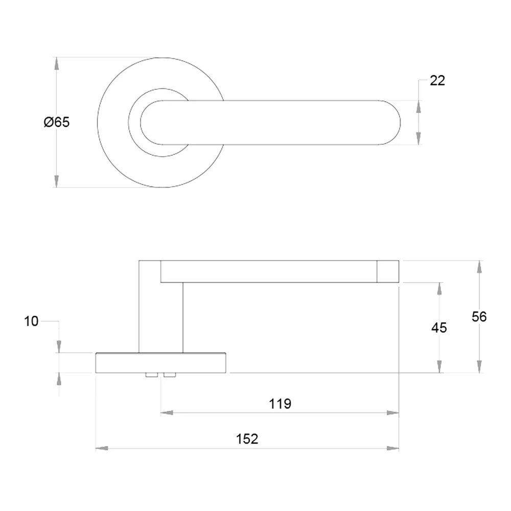 Dormakaba 8600/9 Vision Round Rose Door Handle Leverset - Image 2