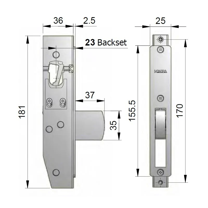 Dormakaba 950 Mortice Door Lock with Ambulant Case Fixed Turn Escape Lever Satin Chrome Plate - Image 5