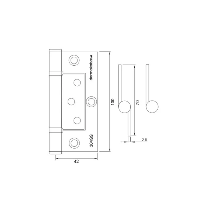 WHILE SUPPLY LAST - Dormakaba DKH100/70FF TF 100X70 Timber Fix Fast Fix Hinge White 9400000010488 - Image 2