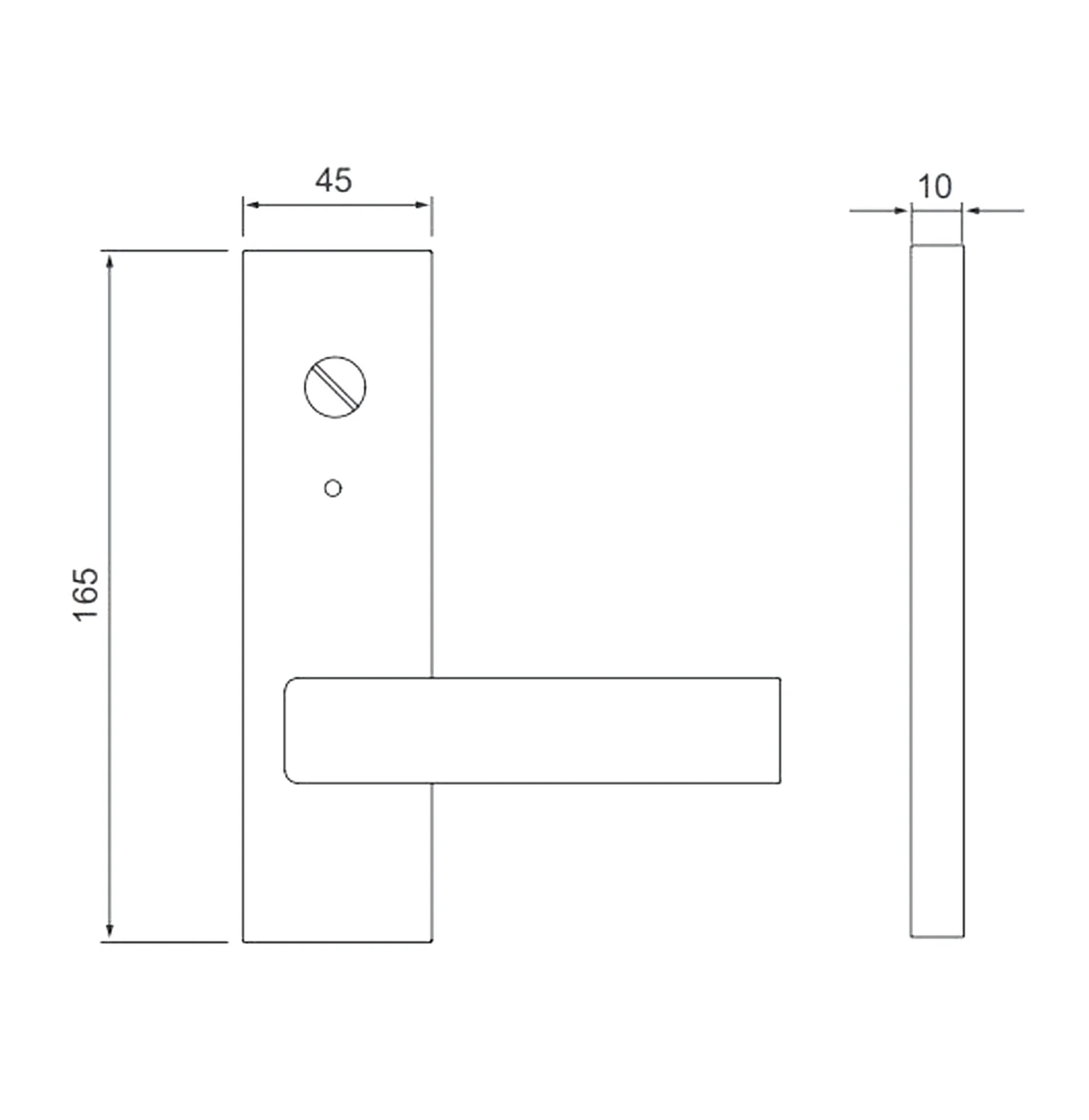 Dormakaba External Square End Plate Privacy Indicator & 70 Lever Satin Stainless Steel 6649/70SSS - Image 2