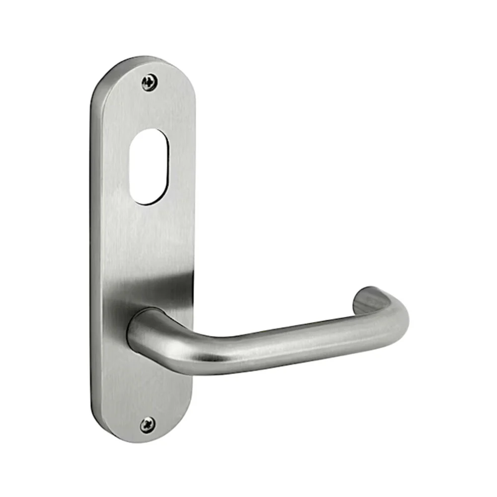 Dormakaba Door Handle Lever Round Plate Cylinder Hole Visible Fix Satin Stainless Steel 6701/70SSS