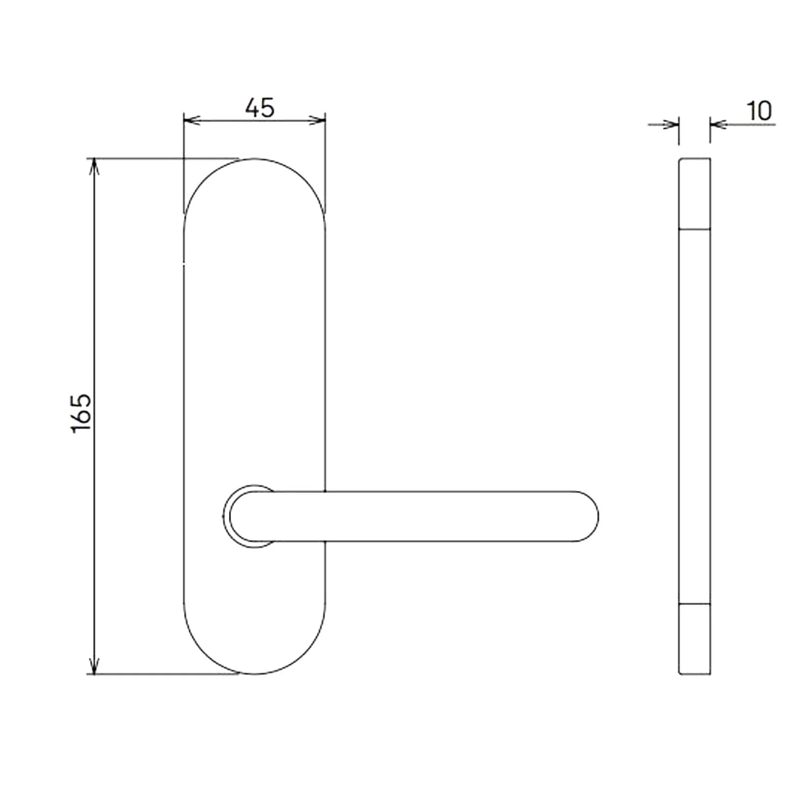 Dormakaba Door Handle Lever Round Plate No Cylinder Visible Fix Satin Stainless Steel 6706/70SSS - Image 2