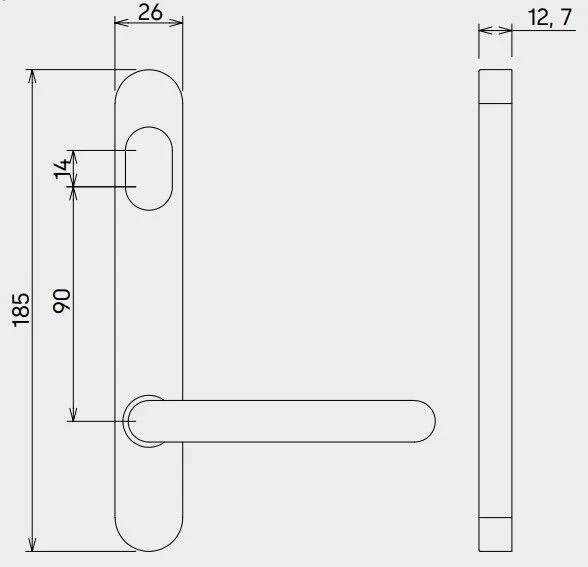 Gone Gone 06/25 use DORM650070SS - Dormakaba Door Lever on External Narrow Style Round End Plate with Cyl Hole SSS 6500/30G - Image 2