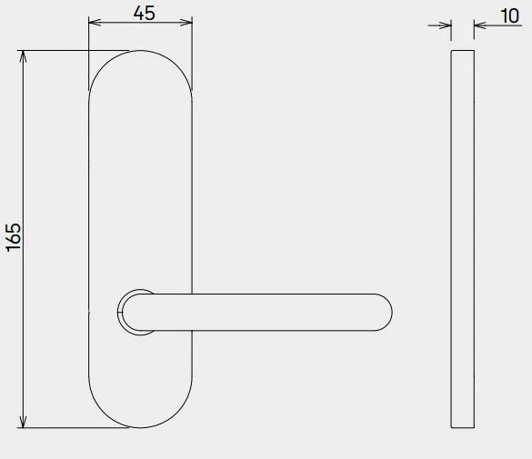 Dormakaba Furniture Round End Plain Plate Concealed Fix with Lever Satin Stainless Steel 6705/30G - Image 2