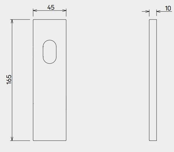 Dormakaba Furniture Square End Plate With Cylinder Hole Concealed Fix 6610SSS - Image 2
