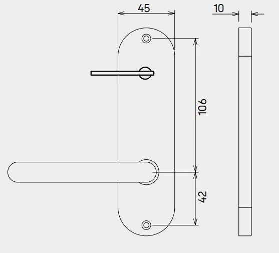 Dormakaba Internal Plate Disabled Turn Visible Fix and Lever LH Satin Stainless Steel 6707/30GL - Image 2