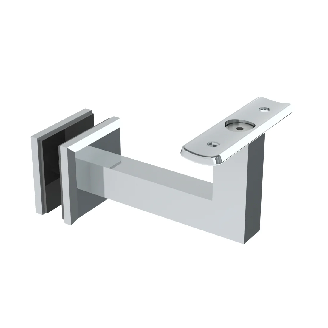 Emro Commercial Square Bracket For Glass SS620G - Available in Curved Top and Flat Top - Image 3