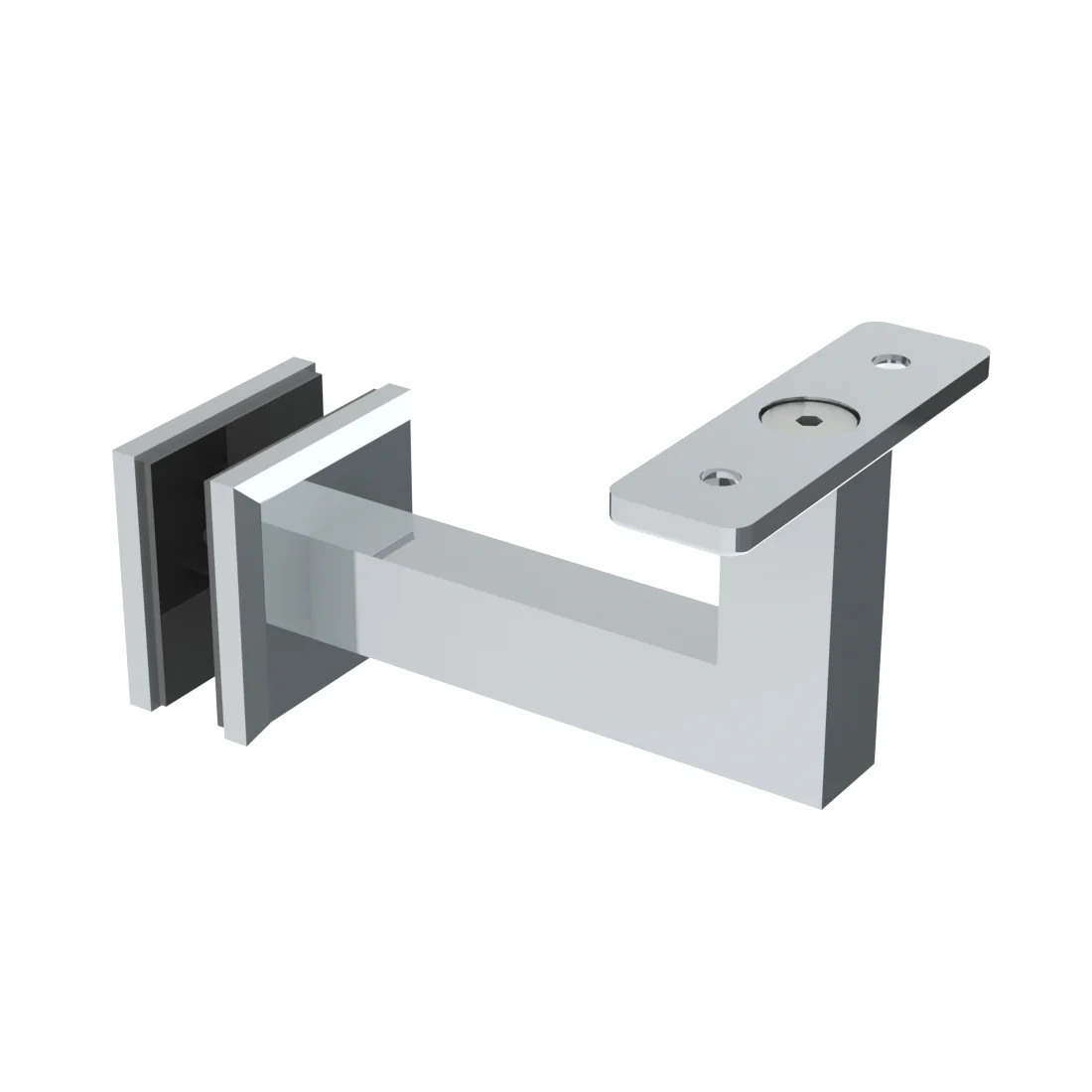 Emro Commercial Square Bracket For Glass SS620G - Available in Curved Top and Flat Top - Image 4