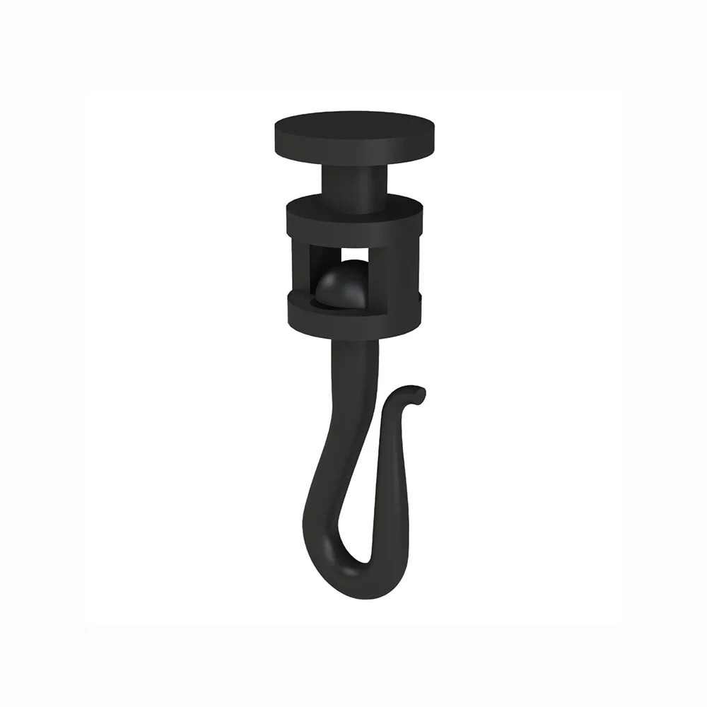 Emro Plastic Curtain Hooks for Shower Track - Available in Black and White - Image 3