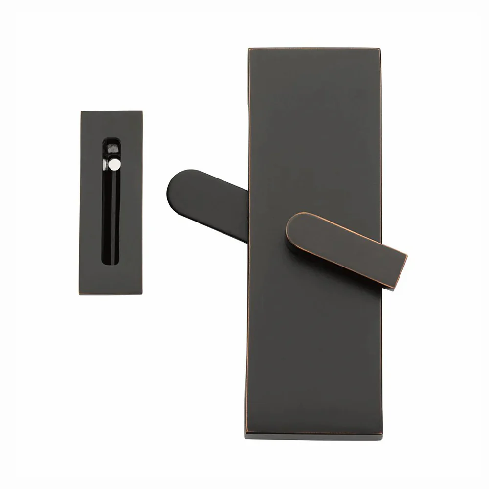 Emtek Modern Rectangular Barn Door Privacy Lock with Strike - Available in Various Finishes - Image 6