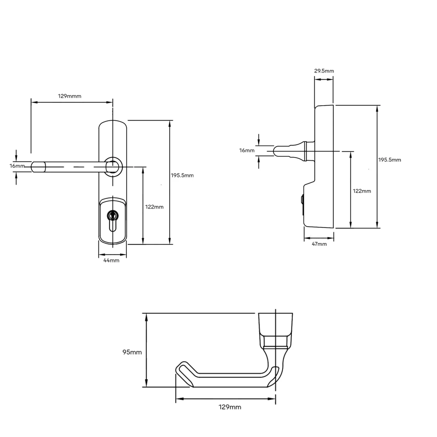 Exidor Assa Abloy Lever Exit Access Device without Lock Silver EXI325EA-SIL - Image 2