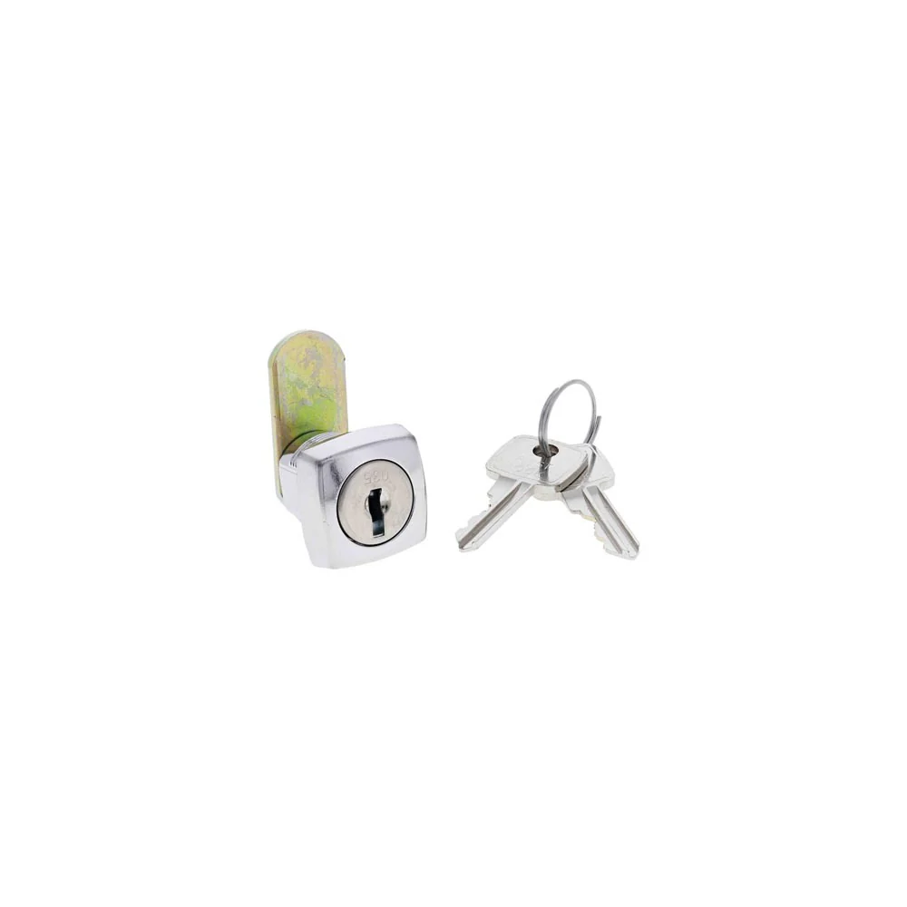 Firstlock Cabinet Cam Lock Square Face 19mm Keyed Alike Chrome Plate NX19SKA - Image 2