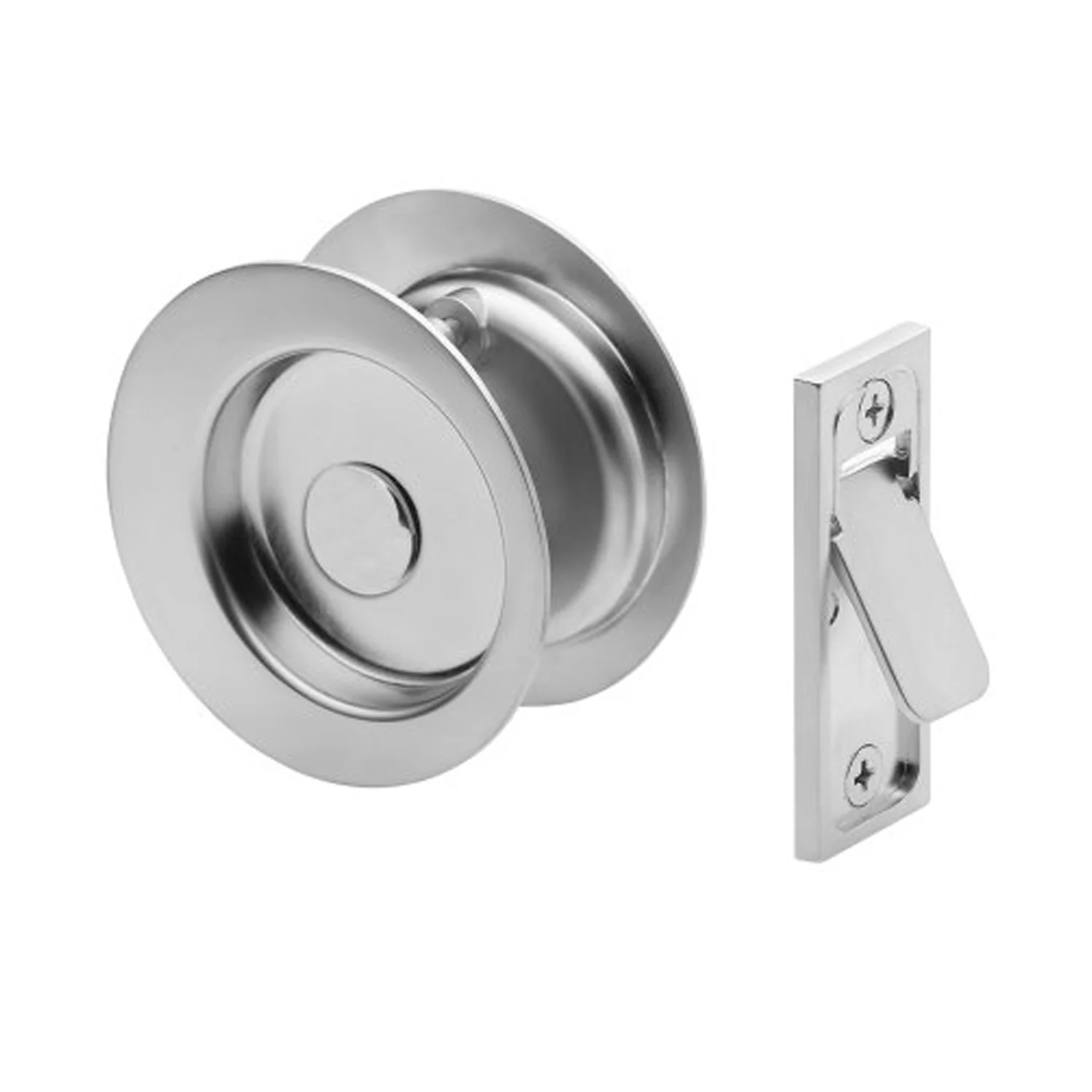 Gainsborough Circular Cavity Sliding Door Passage Set - Available in Matt Black and Satin Chrome - Image 3