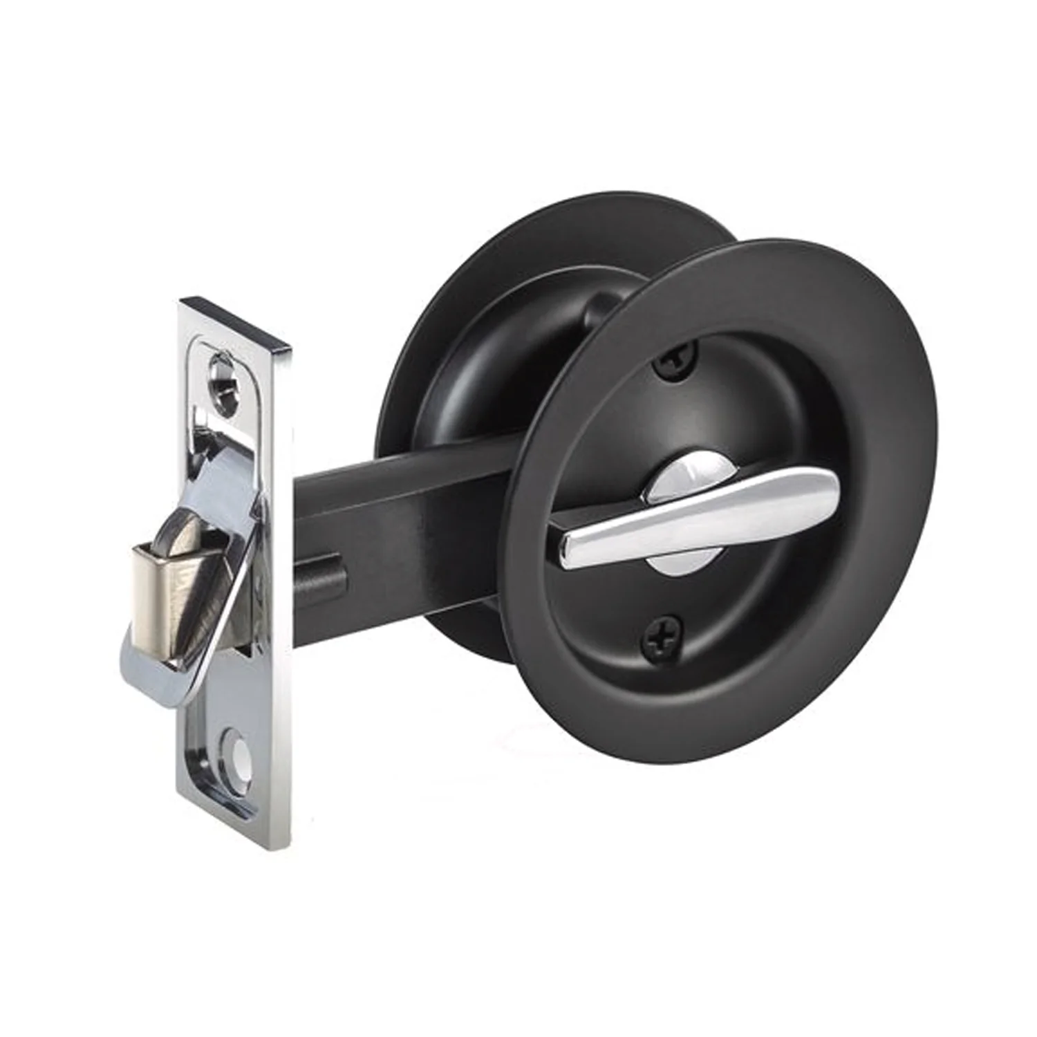Gainsborough Circular Cavity Sliding Door Privacy Set - Available in Matt Black and Satin Chrome - Image 2