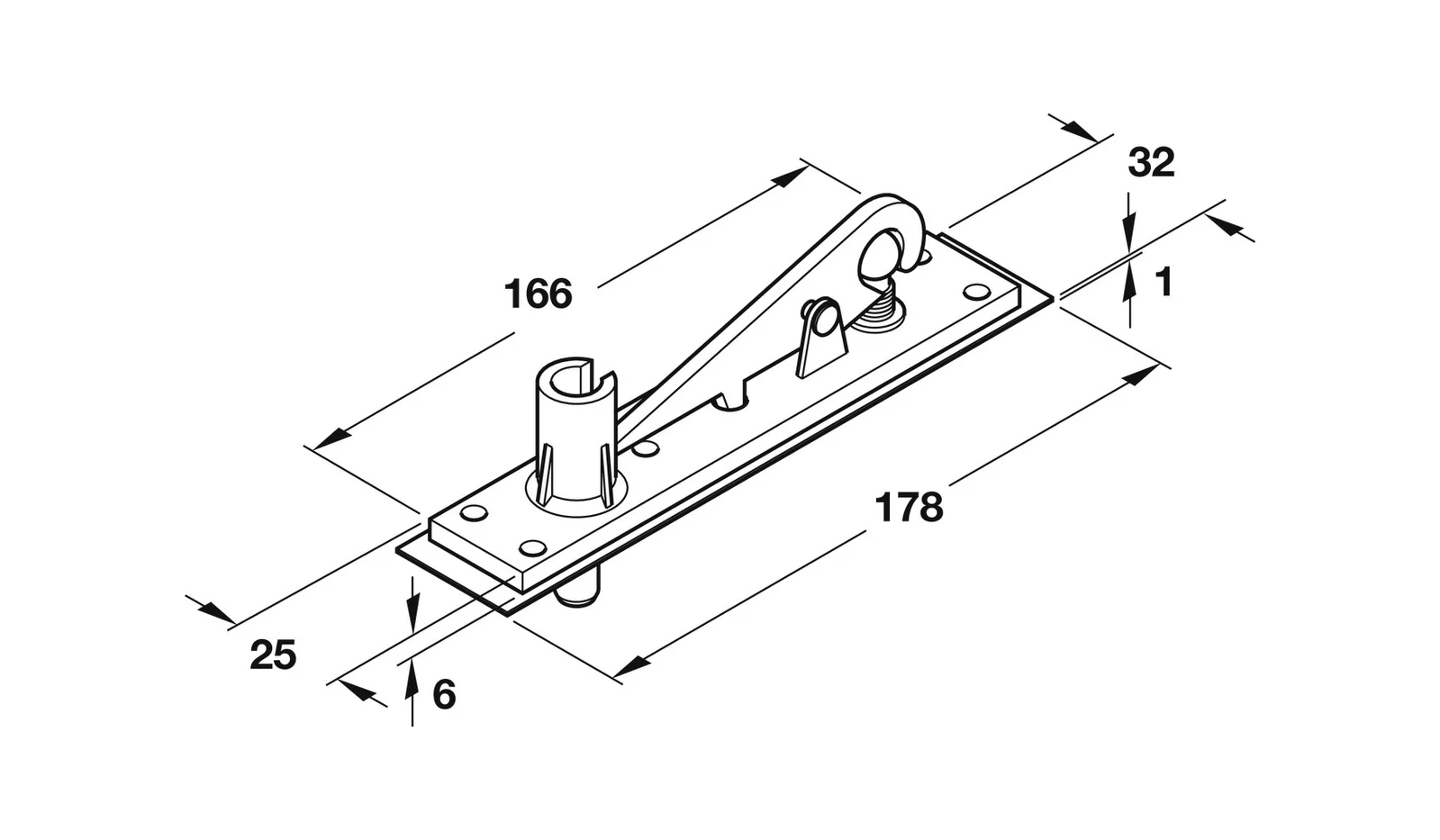 Hafele DCL 303 Floor Spring EN4 Hold Open 932.79.150 - Image 5