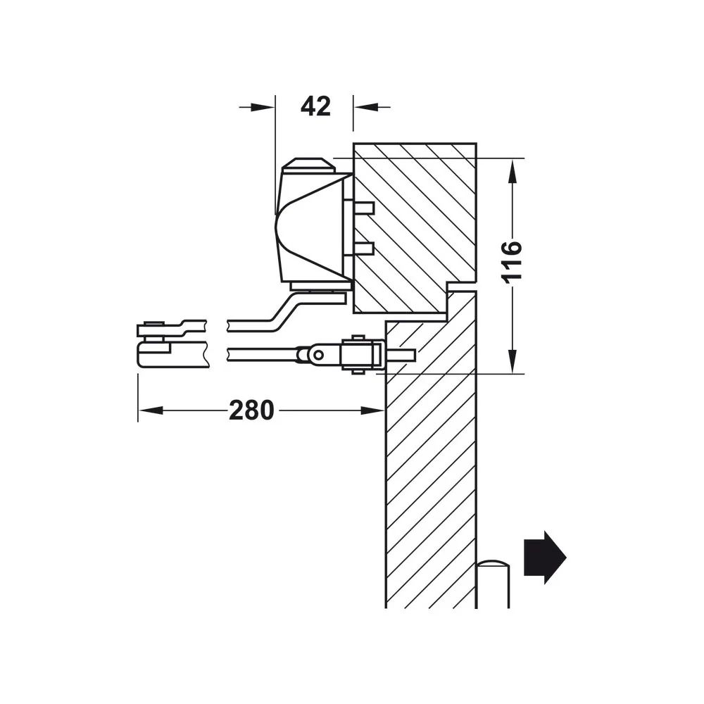 Hafele EN-3 Overhead Door Closer Startec DCL 110 Silver 931.84.229 - Image 3