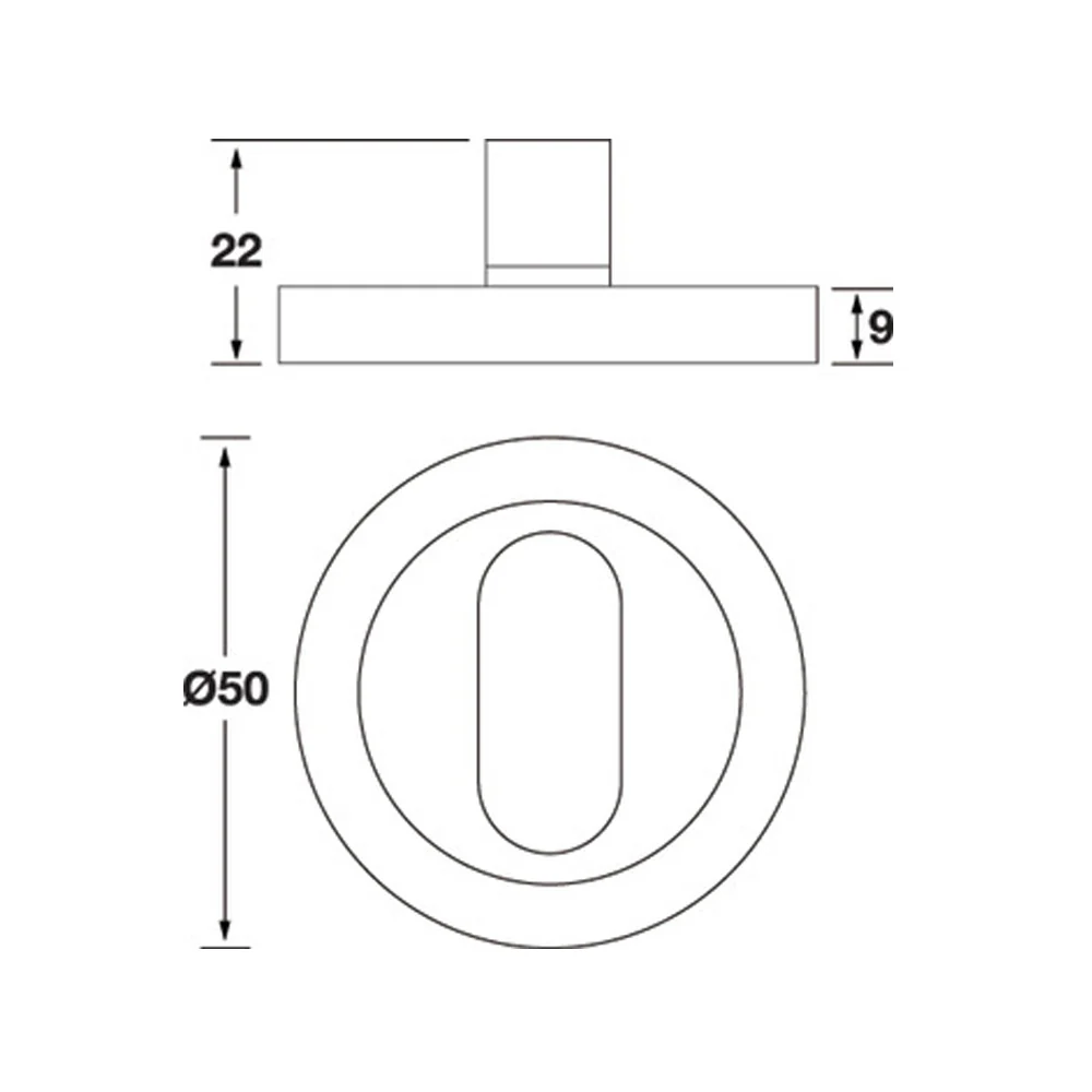 Hafele Startec Thumb Turn Escutcheon 50mm Satin Brass 903.58.136 - Image 2