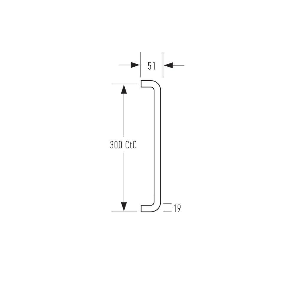 Halliday & Baillie 2330 Square Profile D Pull Handle 300mm - Available in Various Finishes - Image 2