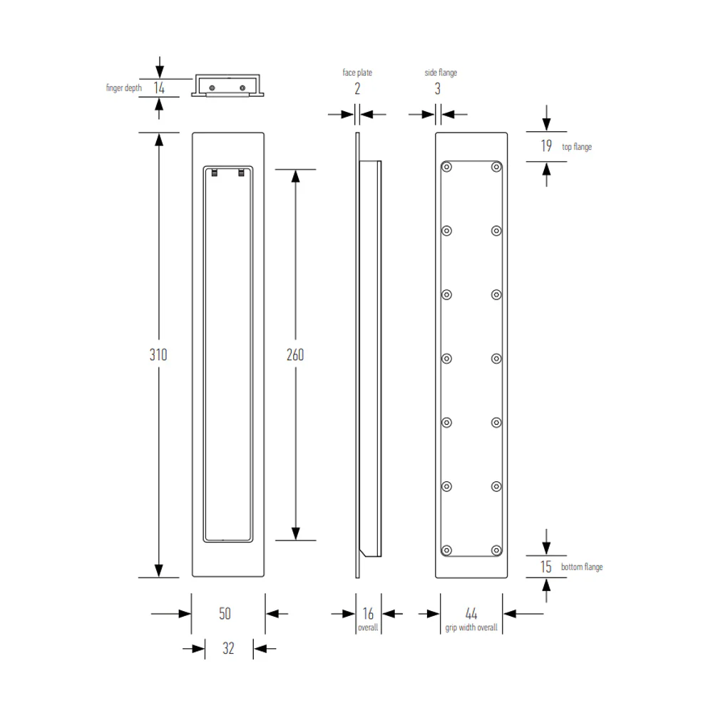 Halliday & Baillie Flush Pull - Available in Various Finishes - Image 4