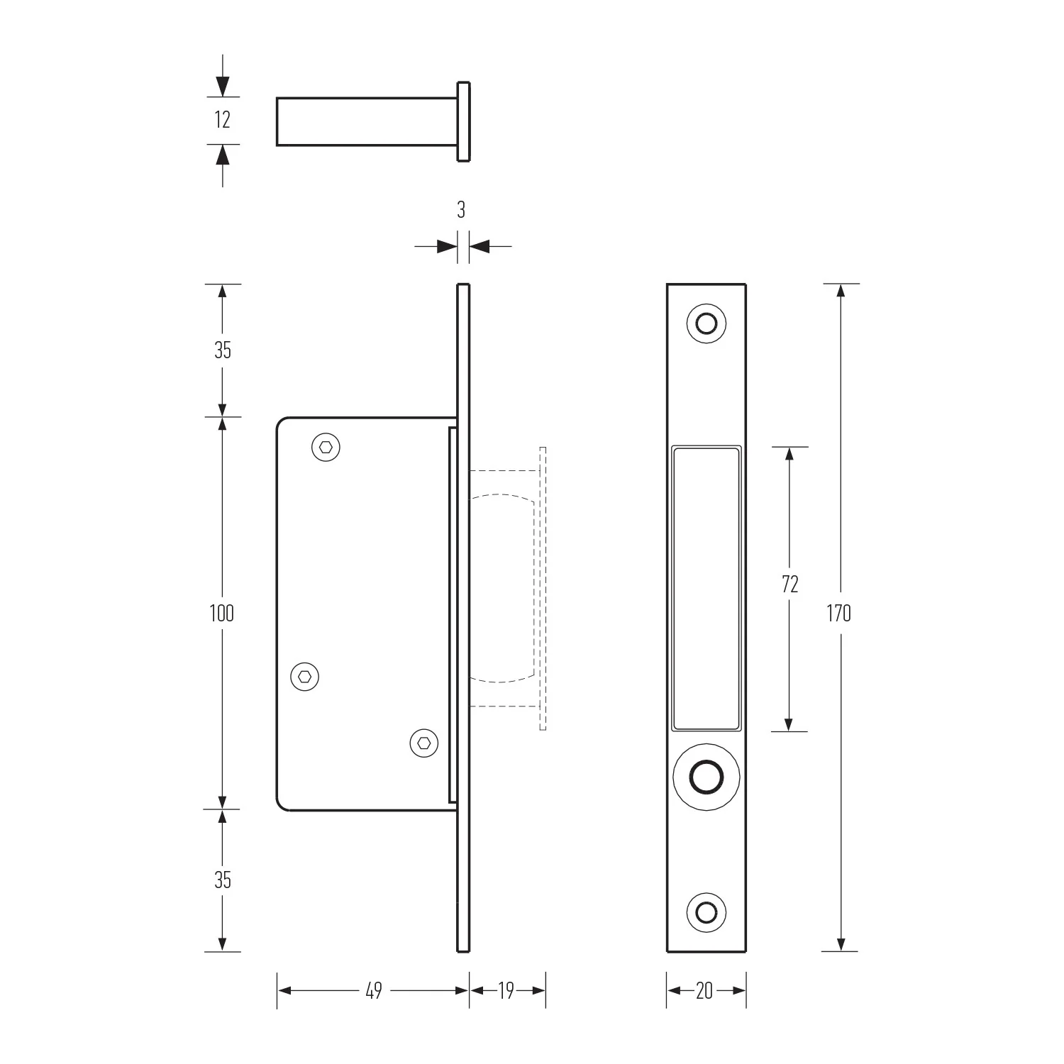 Halliday & Baillie Flush Pull Set 105mm Satin Chrome HB660, HB604 & HB665 - Image 4