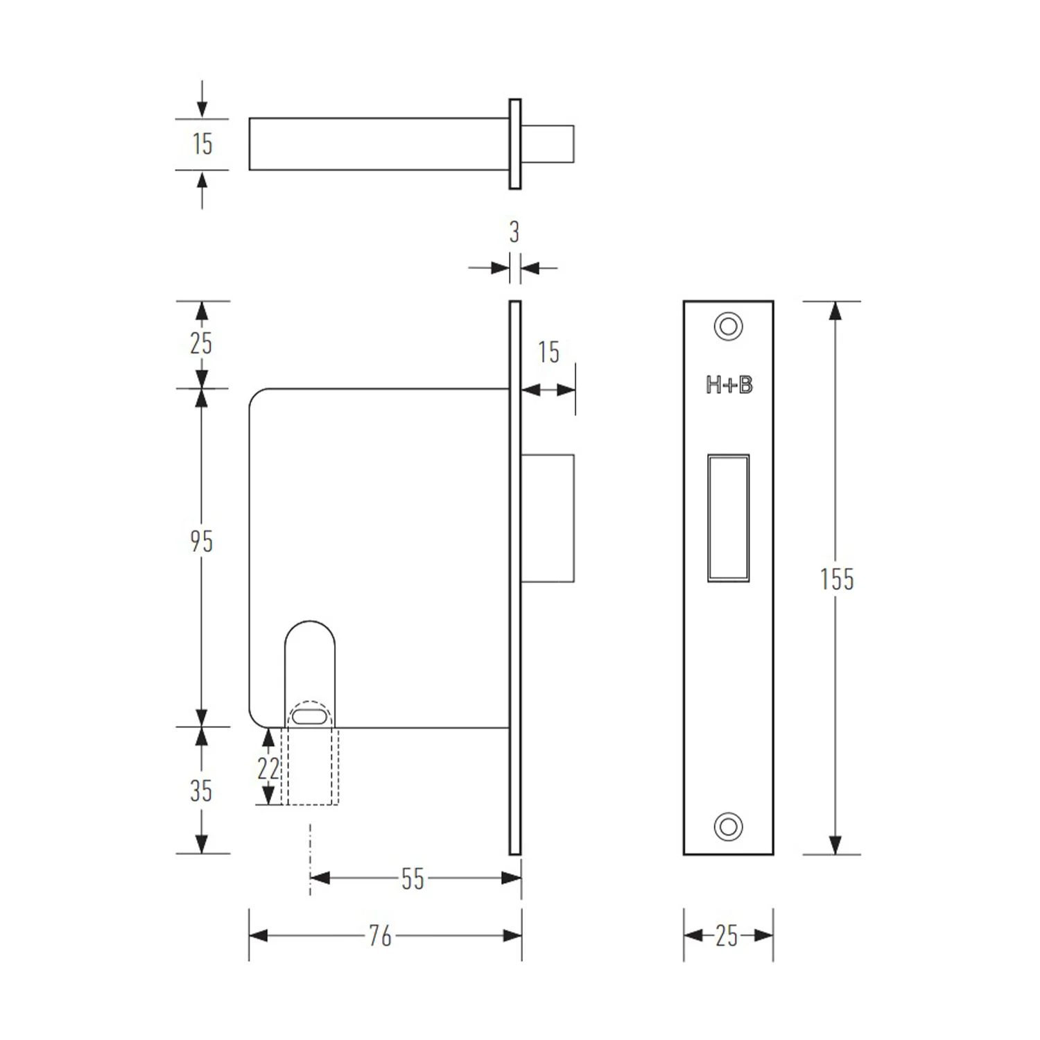 Halliday & Baillie Pivot Door Privacy Set Flush Pull Snib/Nothing 250mm Satin Chrome HB1657-SC - Image 3