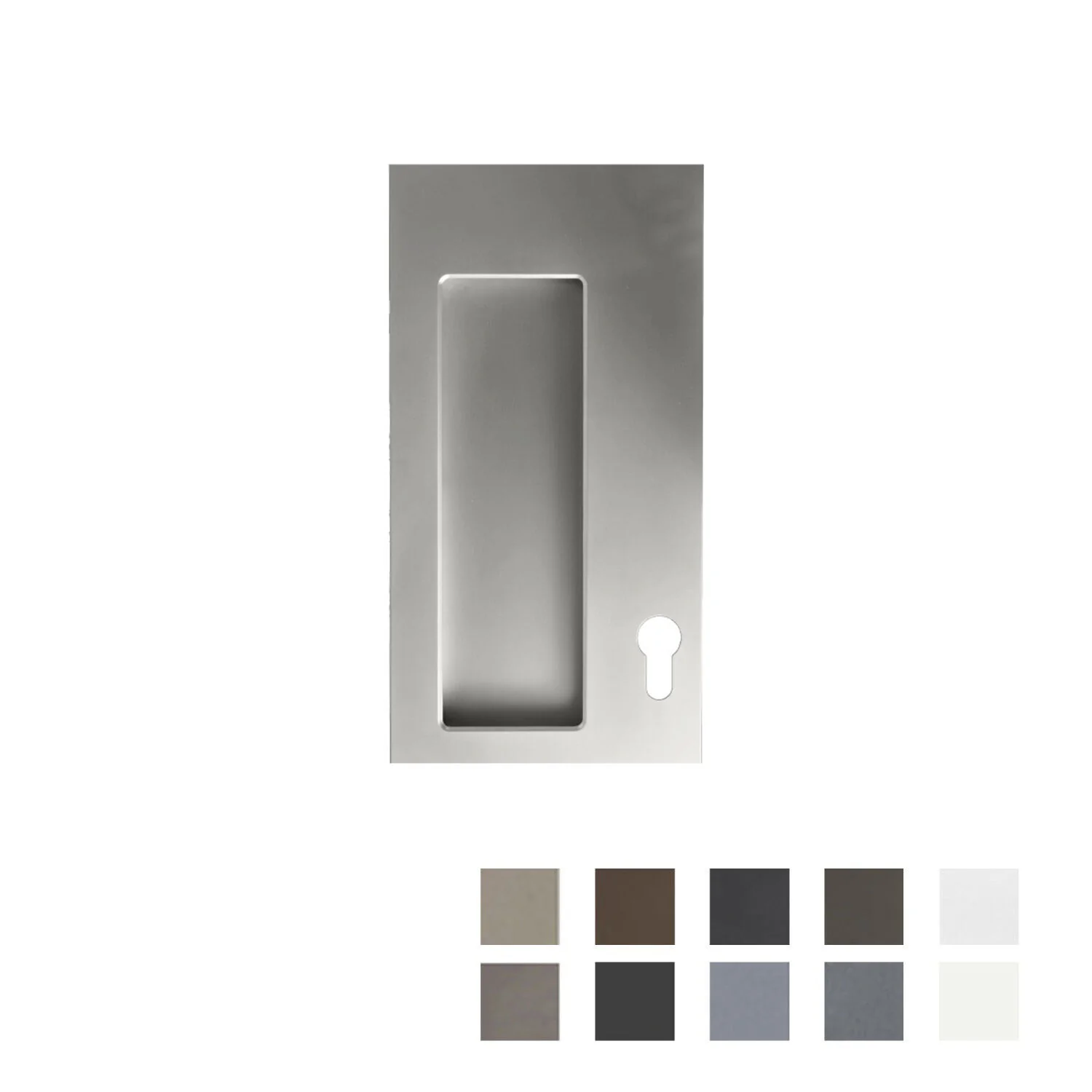 Halliday & Baillie Rectangle Offset Flush Pull with Keyhole 250mm - Available in Various Finishes