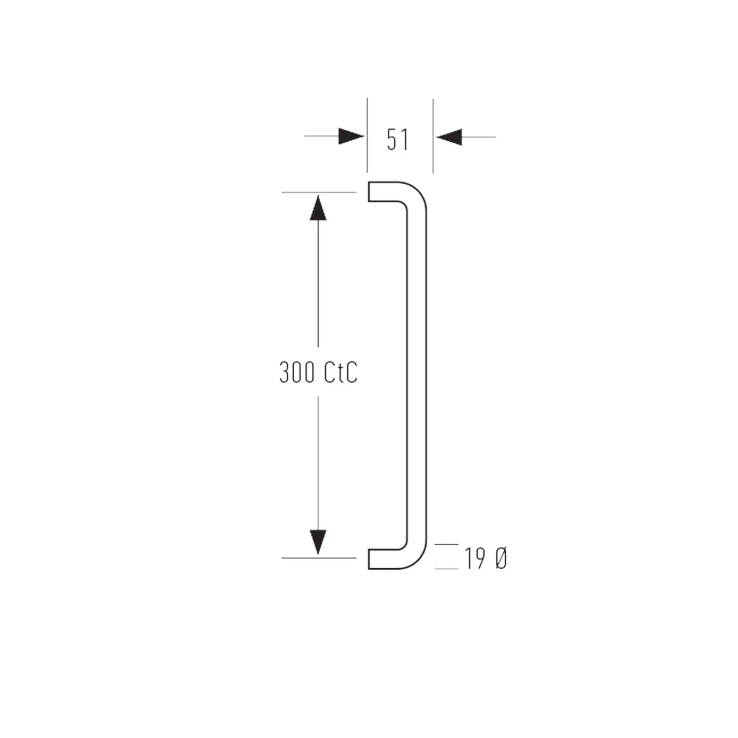 Halliday & Baillie Round Profile Brass D Pull Handle 300mm - Available in Various Finishes - Image 2