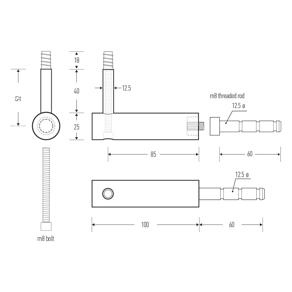 Halliday & Baillie Round Stair Rail Bracket HB520 - Available in Various Finishes - Image 2
