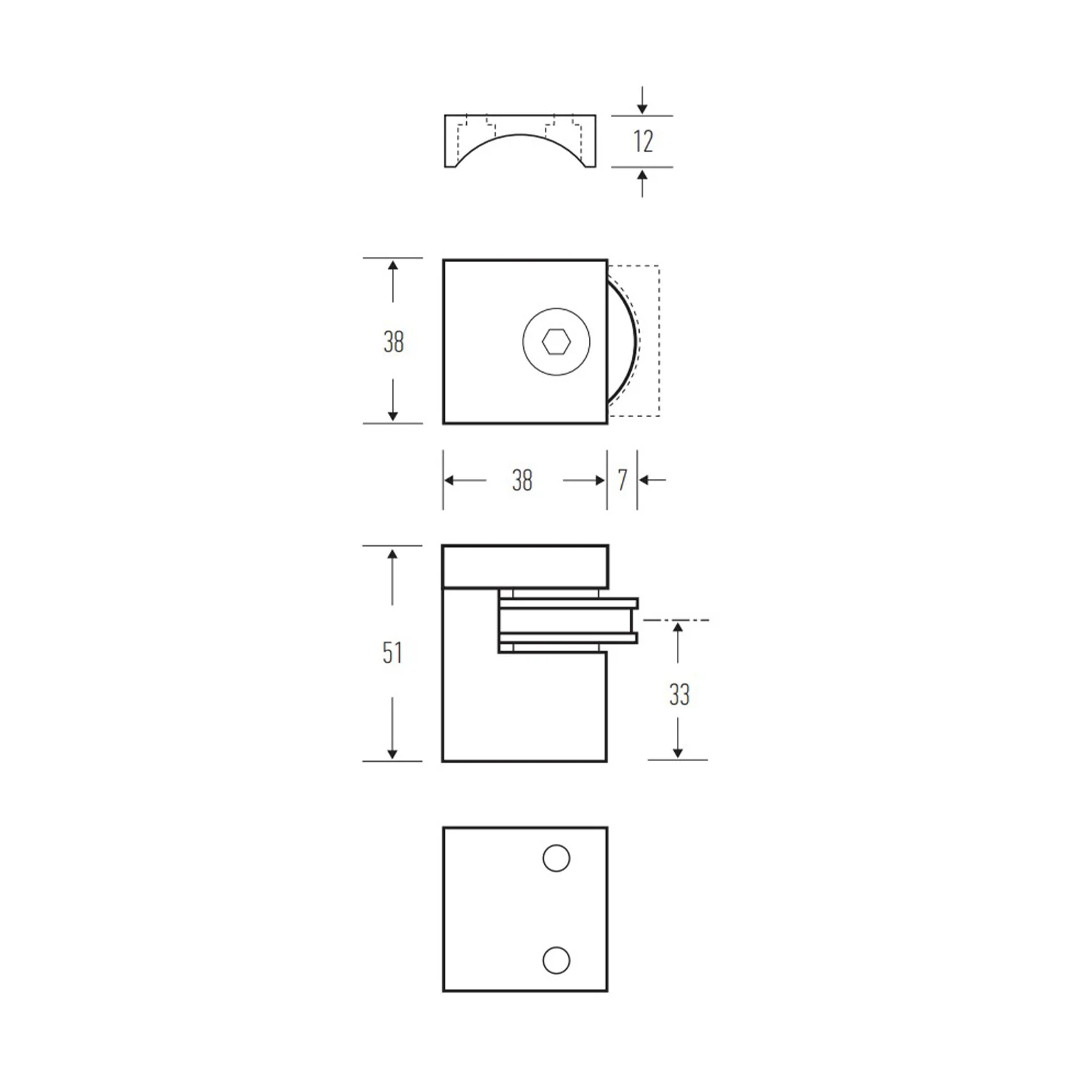 Halliday & Baillie Square Floor Mounted Magnetic Door Stop - Available in Various Finishes - Image 3