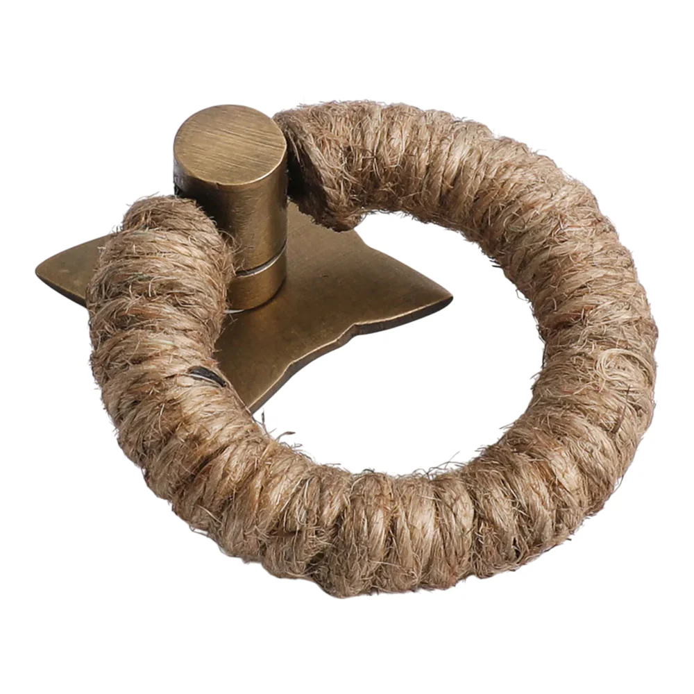 Hepburn Cabinet Rope Pull - 56mm Jute with Acid Washed Brass RPJAWB - Image 2