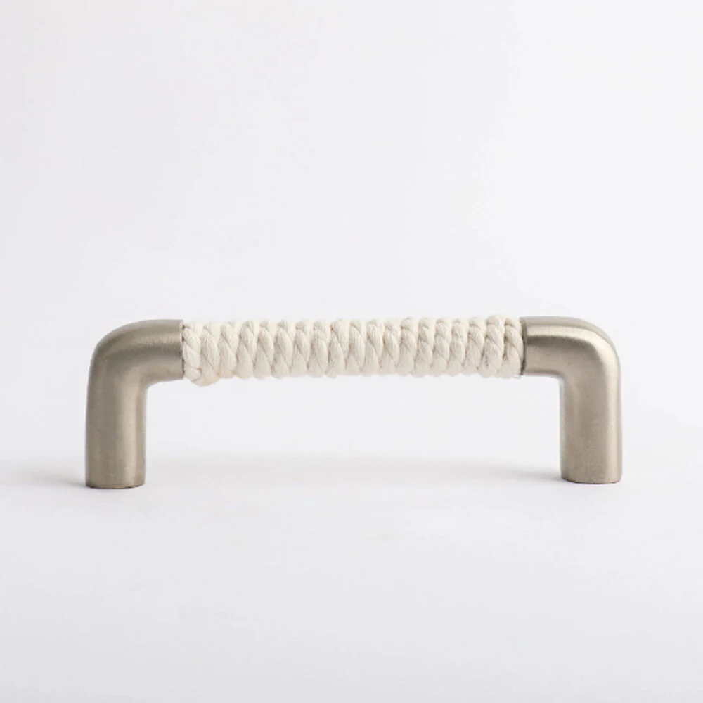 Hepburn Rope Cabinet Pul Handl 96mm - Available in Acid Washed Brass and Satin Nickel - Image 3