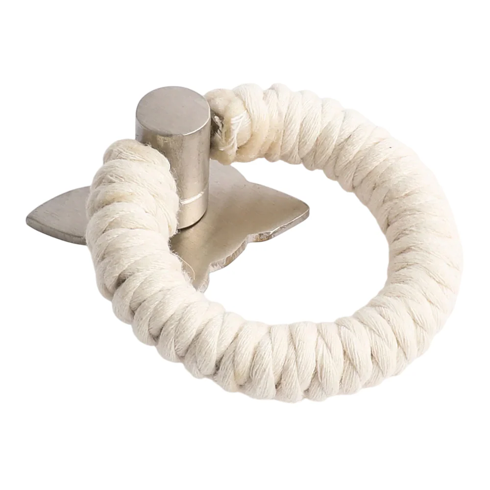 Hepburn Cabinet Rope Pull 56mm White Cotton with Satin Nickel RPWCSN - Image 2