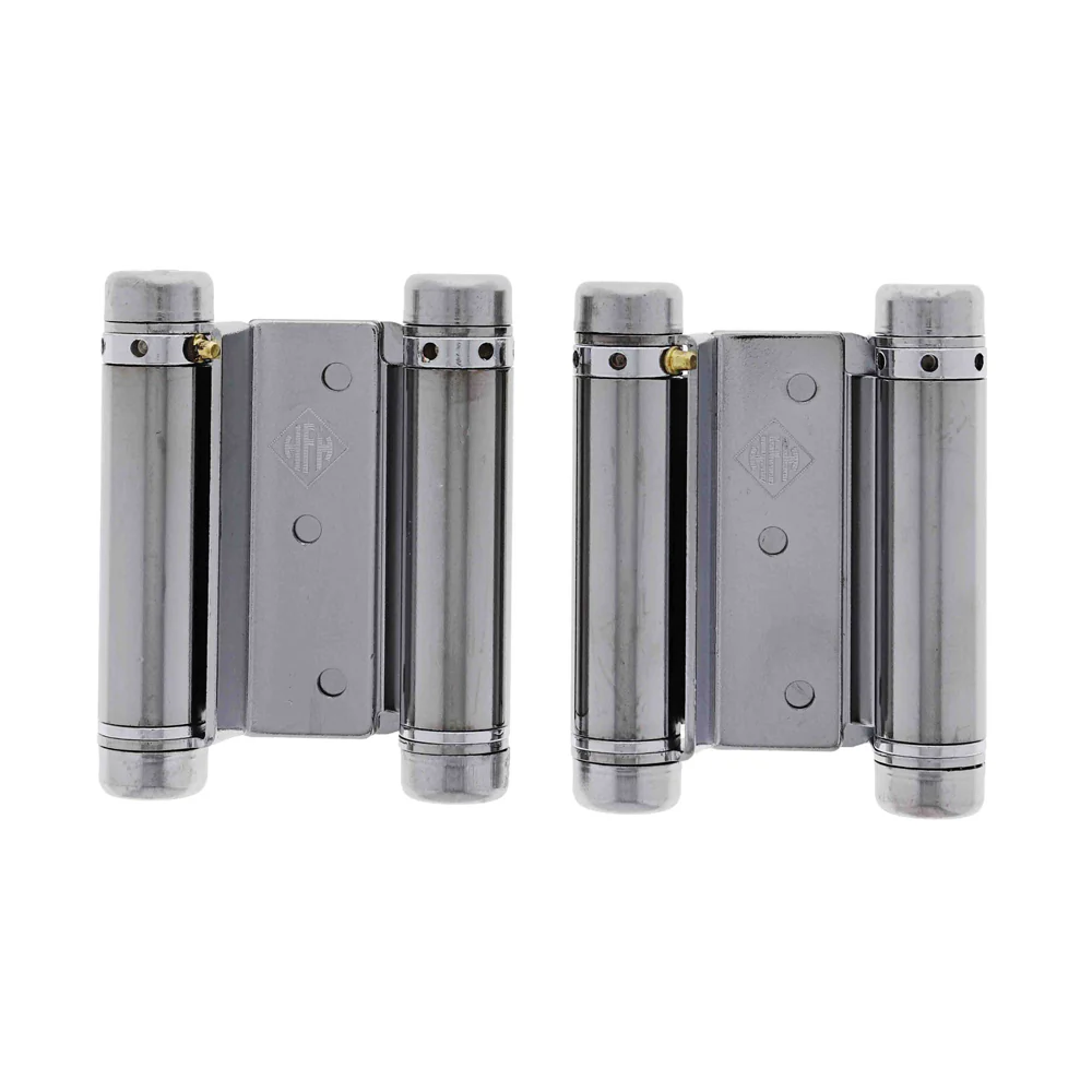 HFH Door Hinge Double Action Spring 75mm Polished Chrome 4150-753 *Pair*