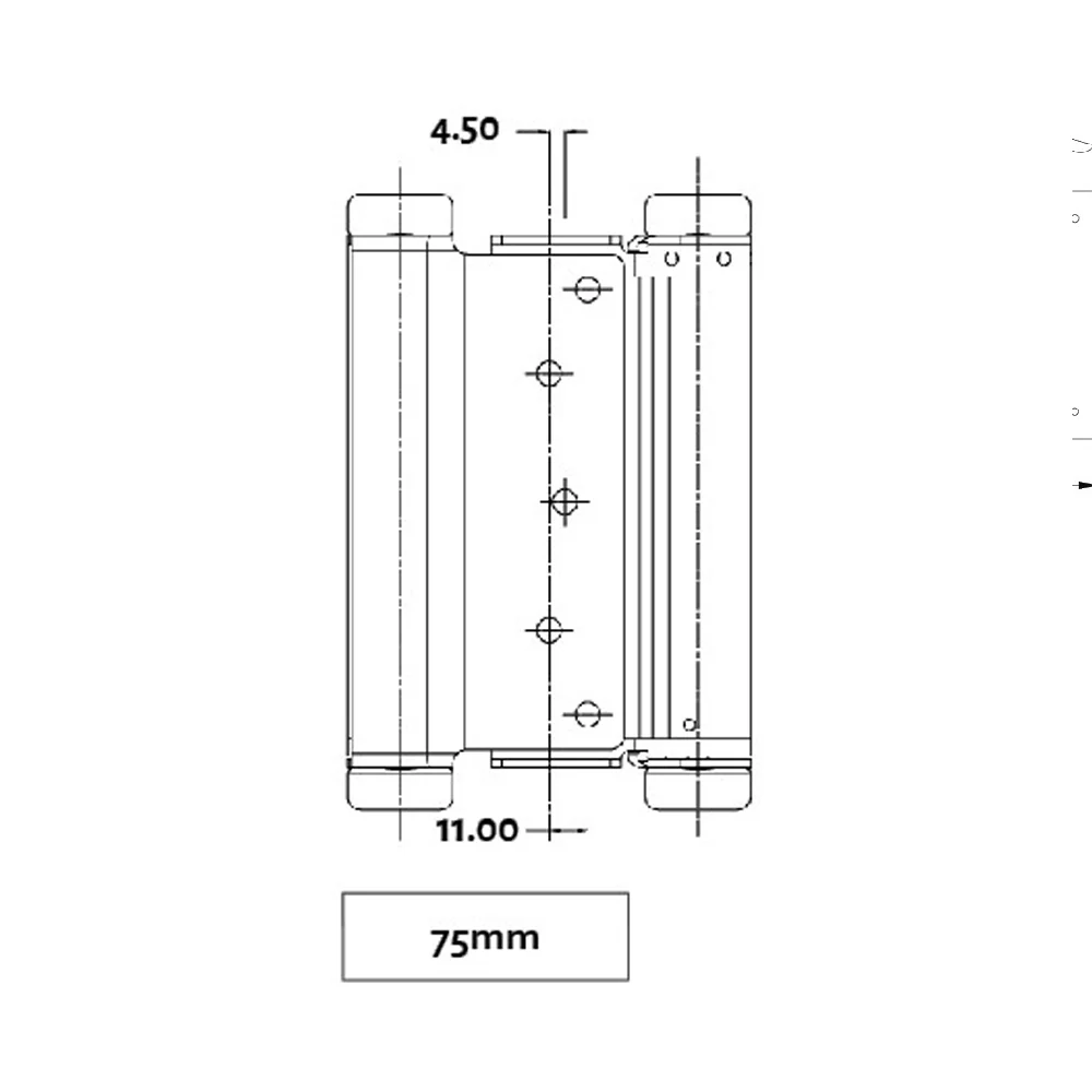HFH Door Hinge Double Action Spring 75mm Polished Chrome 4150-753 *Pair* - Image 3