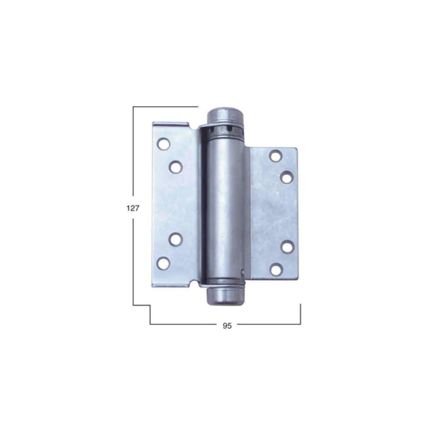 HFH Door Hinge Single Action Hold Closed 100mm Satin Chrome Pair 4160104 - Image 2
