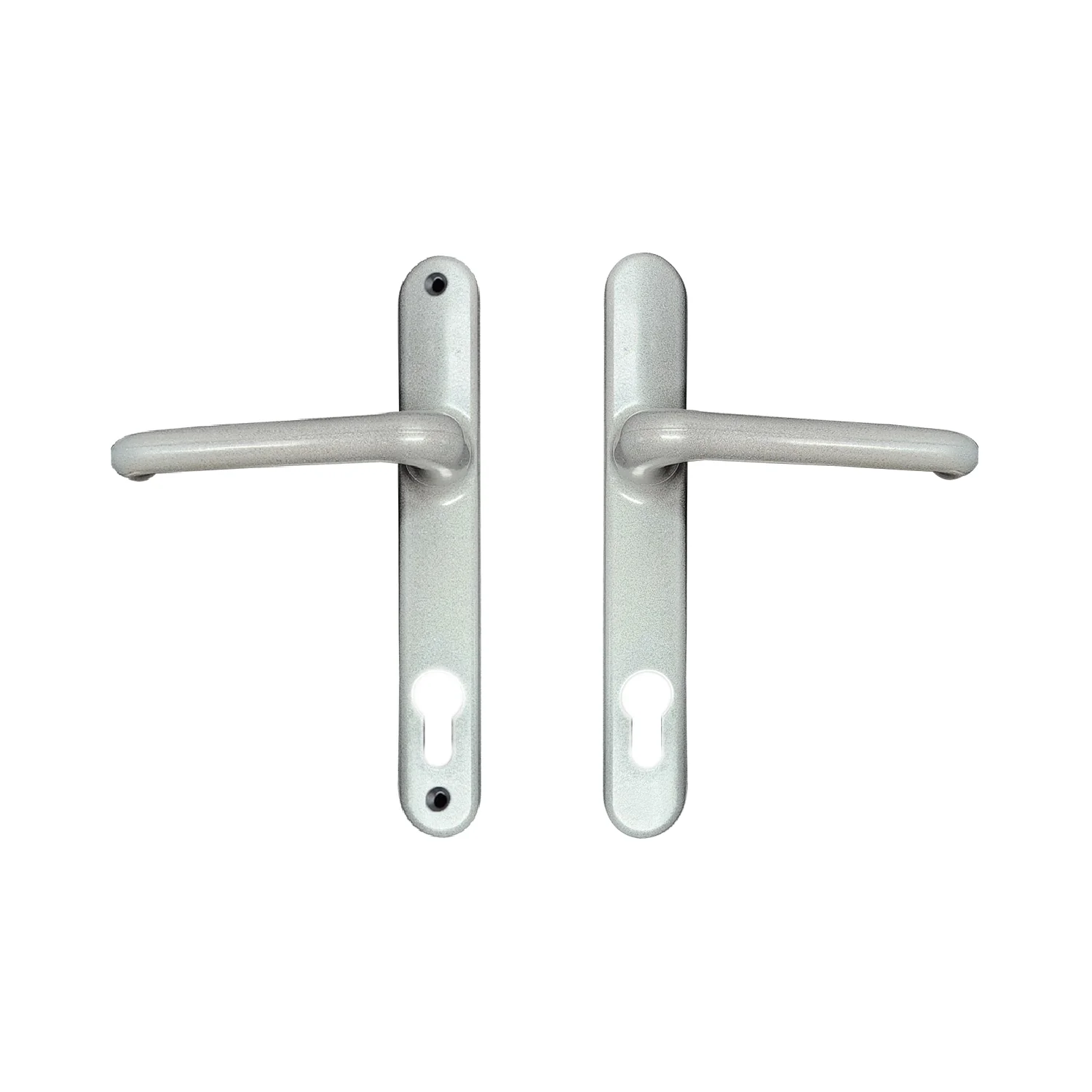 Interlock Door Handle Verona Long Plate Furniture Gidgee Lever Silver VR20485S