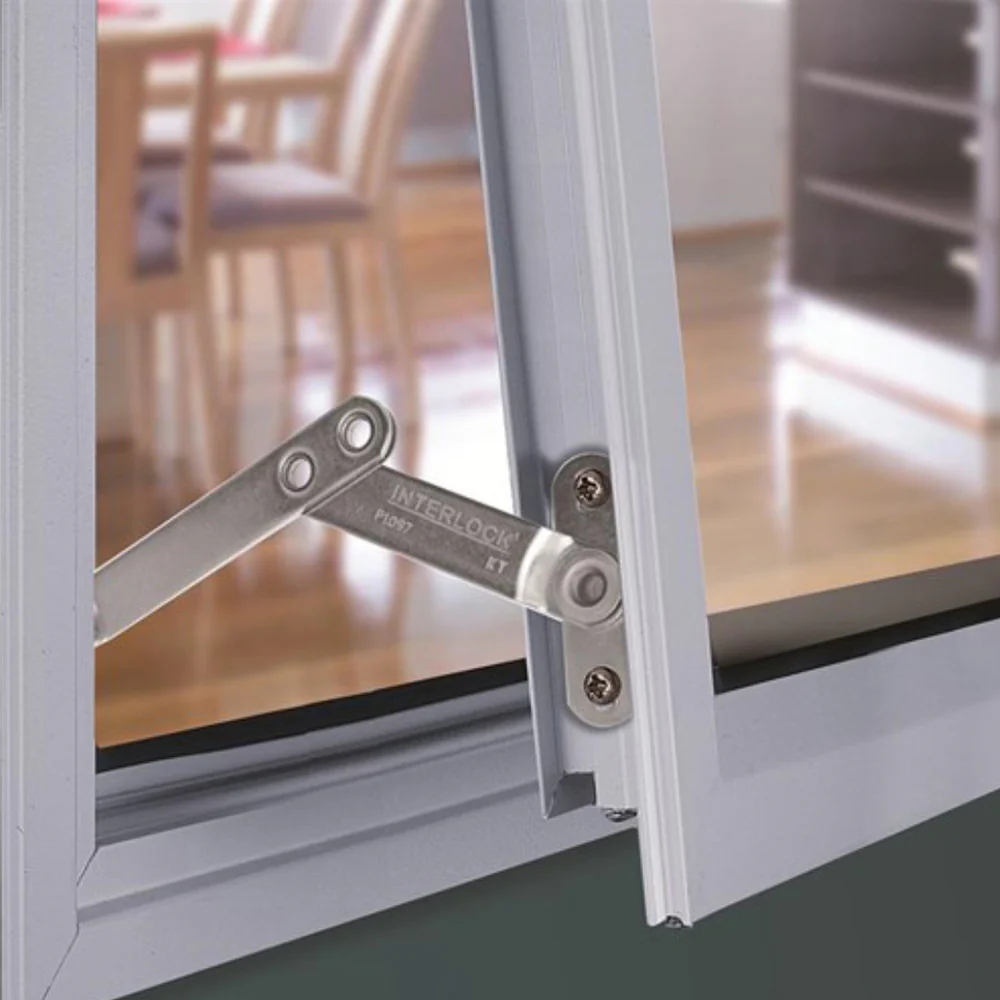 Interlock  Window Stay Casement Awning Child Safety Stainless Steel Pair P1097 - Image 4