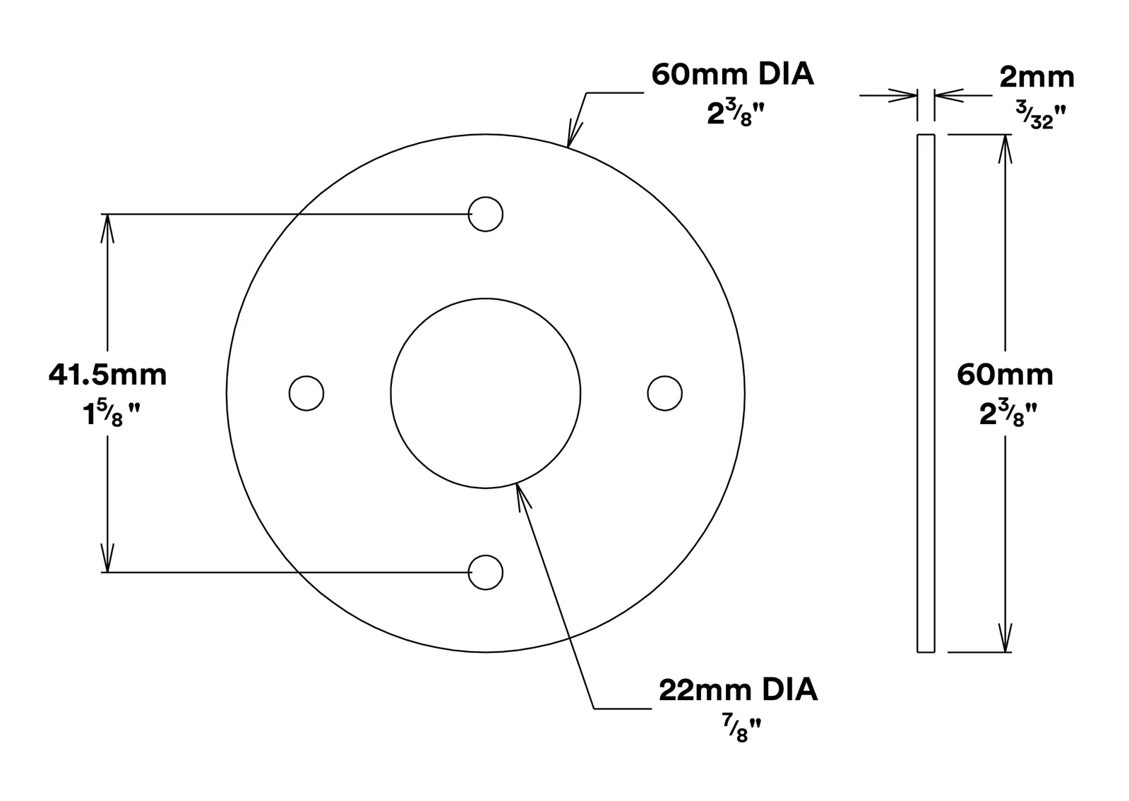 Iver Adaptor Plate Round 54mm Hole Pair - Available In Various Finishes - Image 2