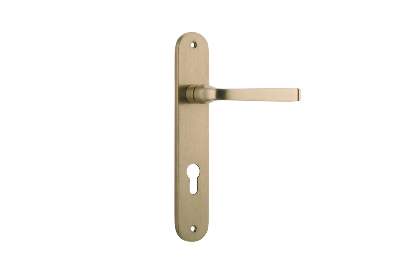 Iver Annecy Door Lever Handle on Oval Backplate Brushed Brass - Image 3